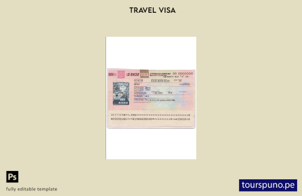 Plantilla de visa para la Federación Rusa lista para imprimir